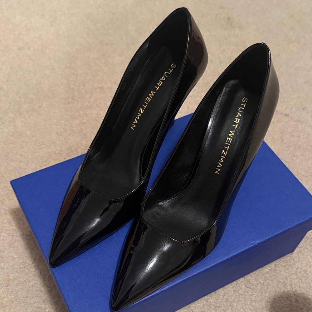 Stuart Weitzman Glossy Black Heels
